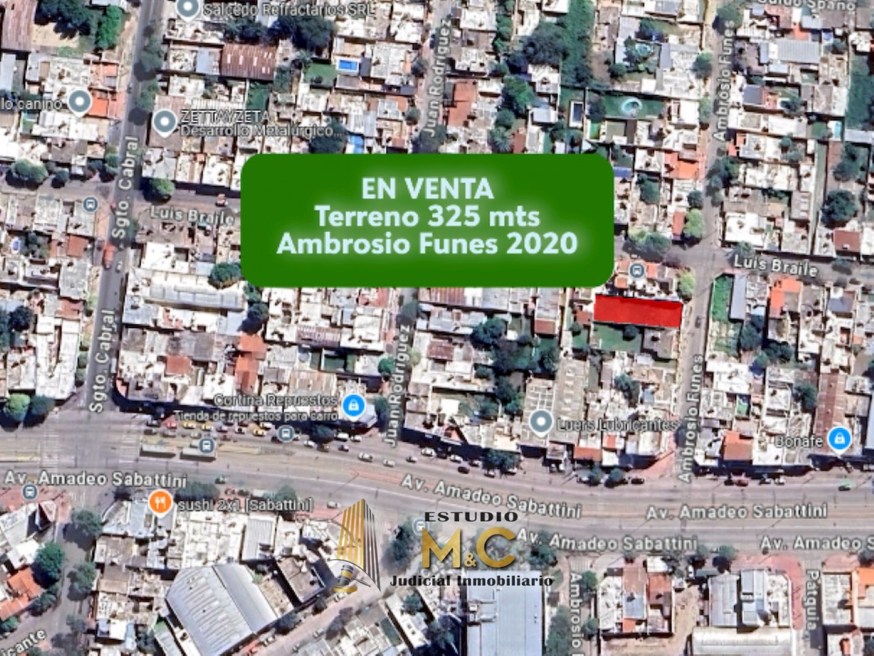 Terreno 325 mts zona Sabattini y Sto. Cabral - B° Rivadavia